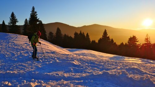 splitboading sunset romania